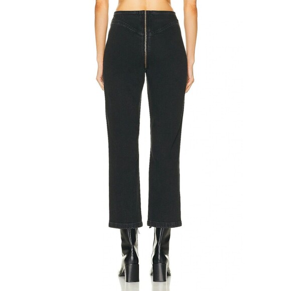 Frame The Zip Up Jean Women Size 29 Lunar Black Crop Stretch High Rise NWT - Picture 7 of 14